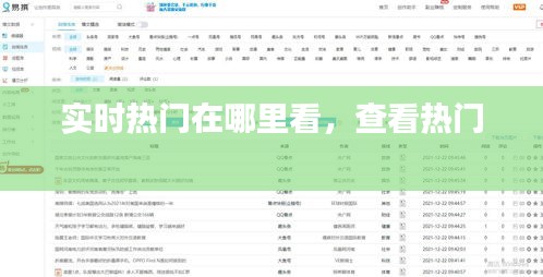實(shí)時(shí)熱門在哪里看，查看熱門 