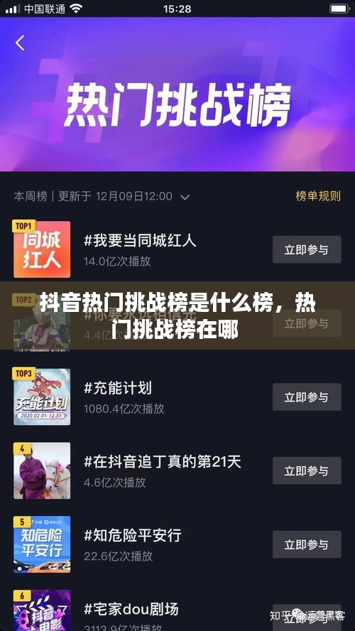 抖音熱門挑戰(zhàn)榜是什么榜，熱門挑戰(zhàn)榜在哪 