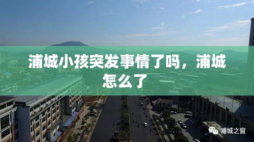 浦城小孩突發(fā)事情了嗎，浦城怎么了 