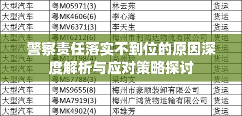 警察責(zé)任落實不到位的原因深度解析與應(yīng)對策略探討