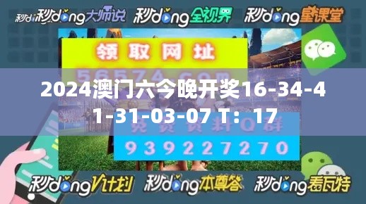 2024澳門六今晚開獎16-34-41-31-03-07 T：17