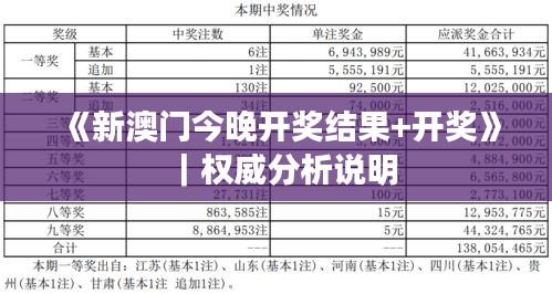 《新澳門今晚開獎結(jié)果+開獎》｜權(quán)威分析說明