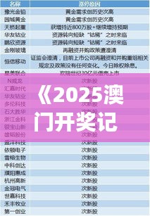 《2025澳門開獎記錄》｜準確資料解釋定義