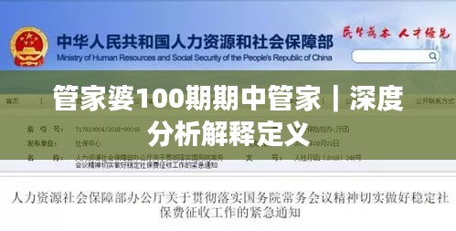 管家婆100期期中管家｜深度分析解釋定義