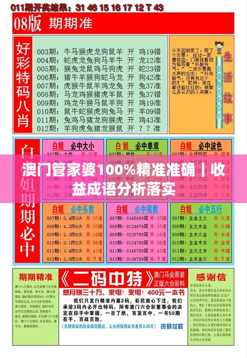 澳門管家婆100%精準(zhǔn)準(zhǔn)確｜收益成語分析落實(shí)