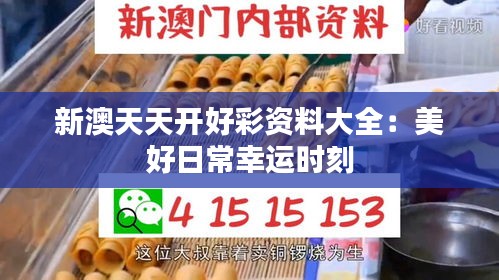 新澳天天開好彩資料大全：美好日常幸運時刻