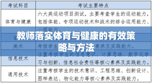 教師落實(shí)體育與健康的有效策略與方法