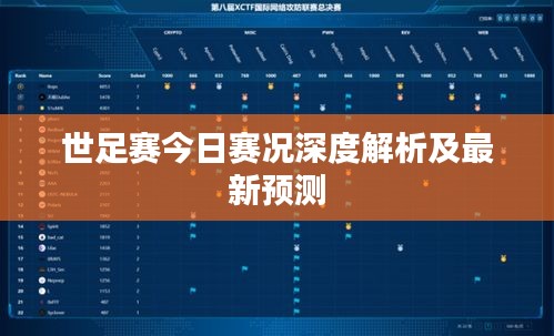 世足賽今日賽況深度解析及最新預(yù)測