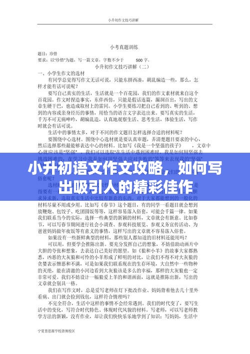 小升初語文作文攻略，如何寫出吸引人的精彩佳作