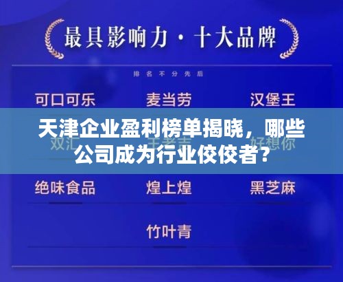 天津企業(yè)盈利榜單揭曉，哪些公司成為行業(yè)佼佼者？