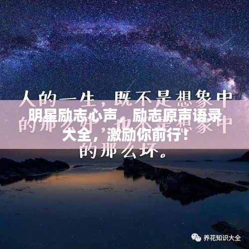 明星勵志心聲，勵志原聲語錄大全，激勵你前行！