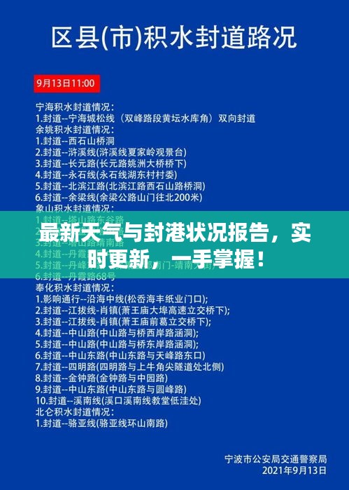 最新天氣與封港狀況報告，實時更新，一手掌握！