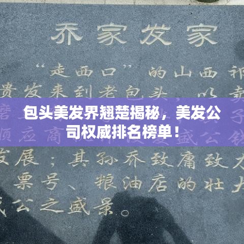 包頭美發(fā)界翹楚揭秘，美發(fā)公司權威排名榜單！