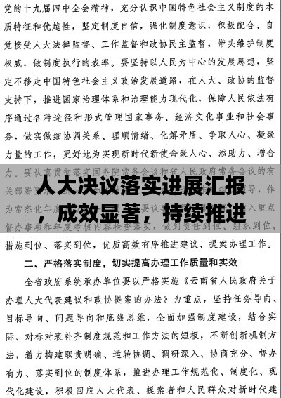 人大決議落實進展匯報，成效顯著，持續(xù)推進